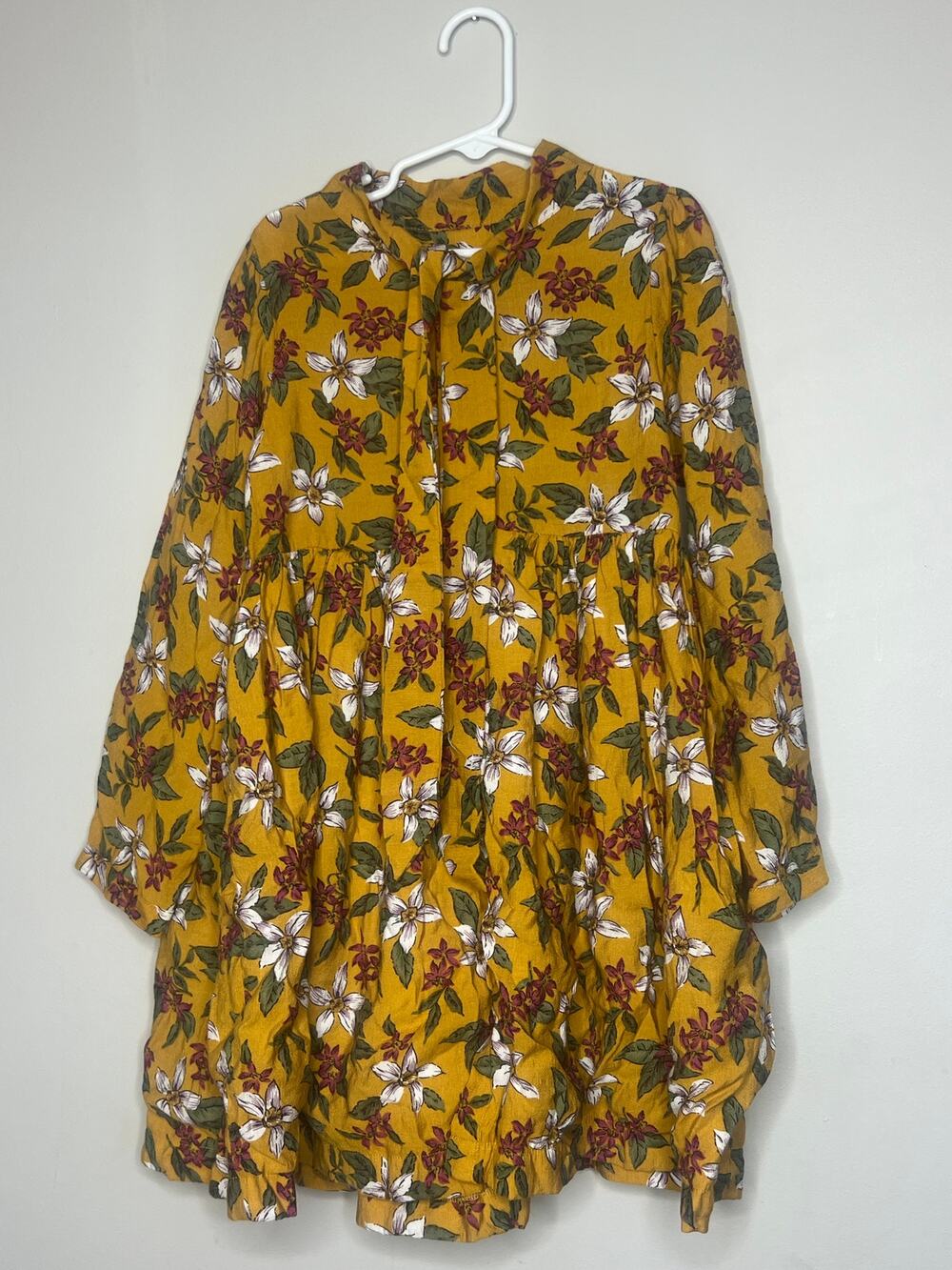Lacey Lane Yellow Floral Fall Dress Size 8
